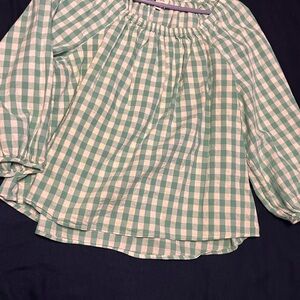 Green Checkered Kids Shirt